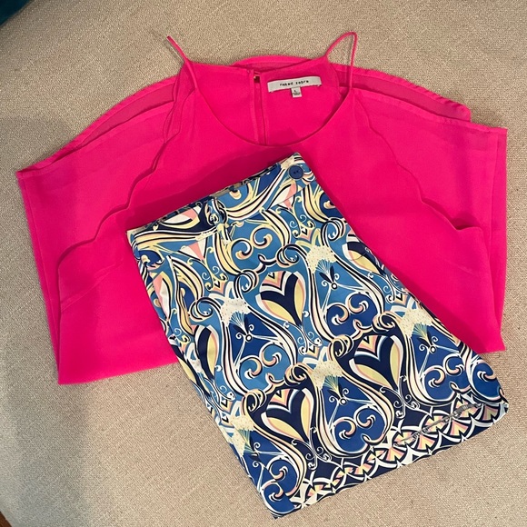 Naked Zebra boutique hot pink scalloped tank - Picture 2 of 12